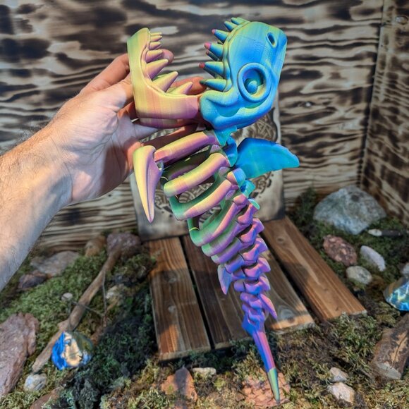 Skeleton Flexi Shark Flexible Articulated Fidget Toy Ocean 3D Printed - Picture 7 of 10